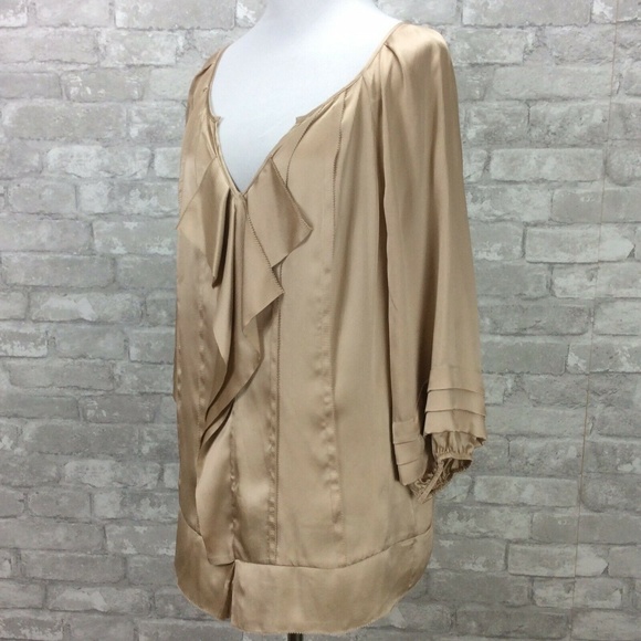 Diane von Furstenberg Blush Silk Waterfall Blouse - Picture 5 of 8